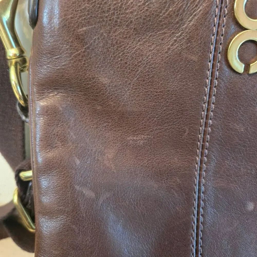 Coach Julia Op Art Swingpack Crossbody Leather Mahogany Brown - Picture 14 of 14